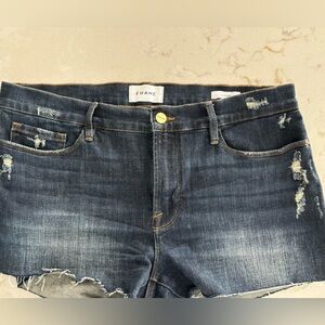 Frame Le Cut Off Shorts in dark wash.  Worn twice!